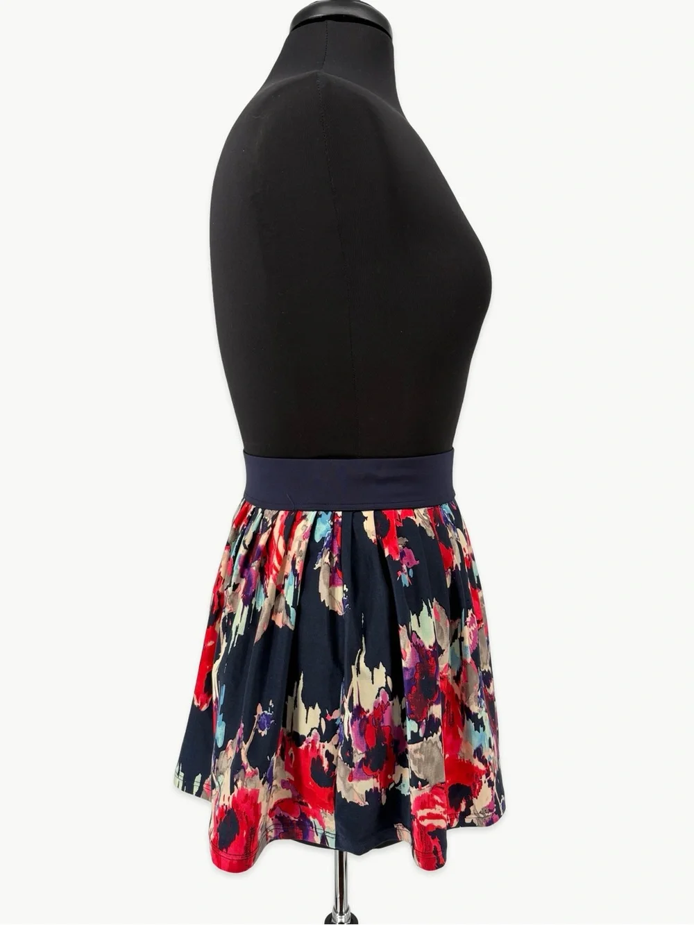 Kate Spade High Waist Pleated Swim Skirt Cover Up Navy Floral NWT Size Small